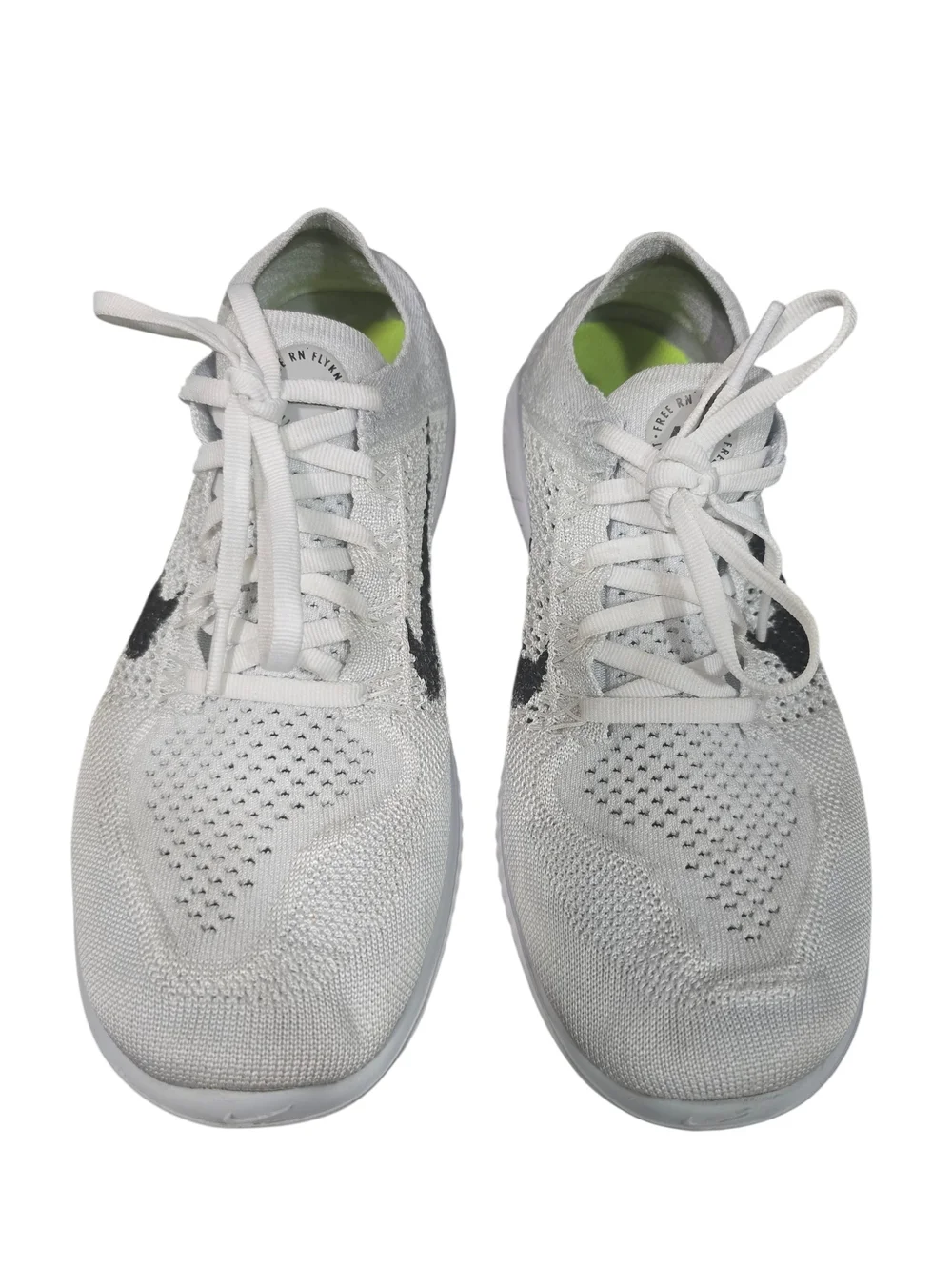 Nike Free RN Flyknit 2022 Women's White Platinum Running Shoes Size 8.5